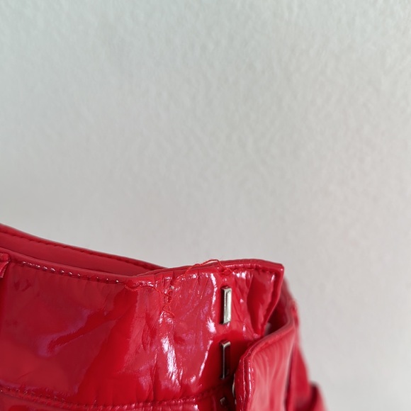 HOUSE OF CB 'Haridan' Red Patent Stretch Vinyl Trousers Pants - Picture 12 of 12